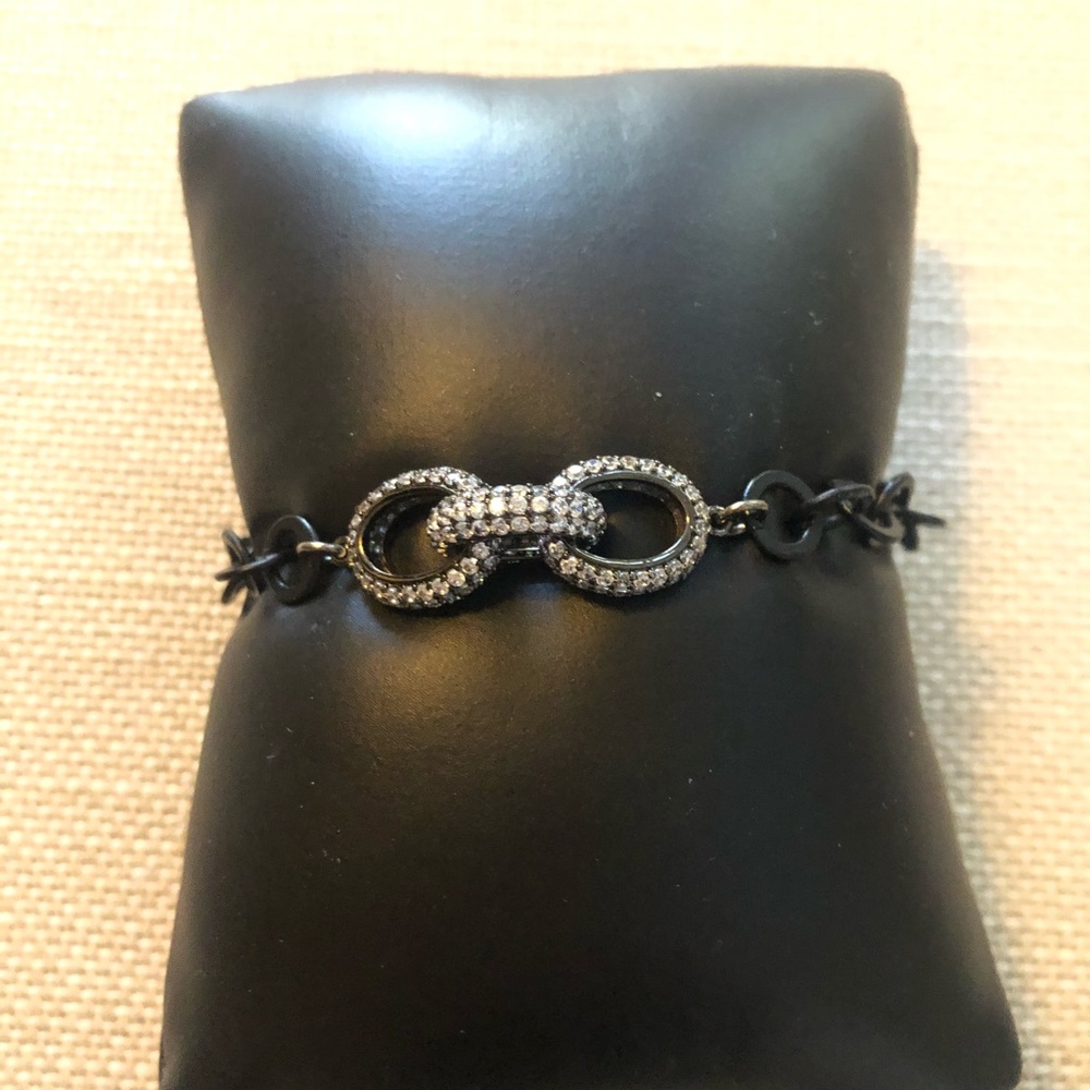 Interlocking Oval Bracelet With Crystals - image 1